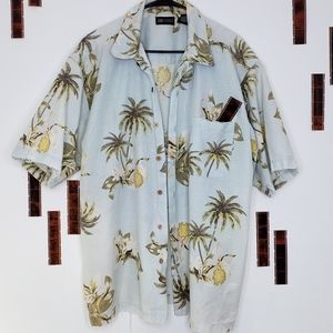 Vintage Destructed Hawaiian Shirt - Palm Trees